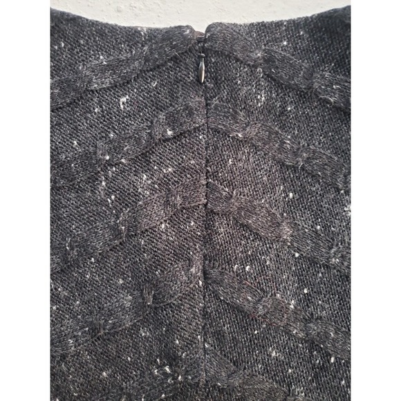 Nanette Lepore Vintage 90s Y2K Gray Wool Tweed A-Line Mini Skirt Chevron XS S - Picture 3 of 7